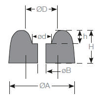 Gummibuffe ø10X10 / ø22X11 mm