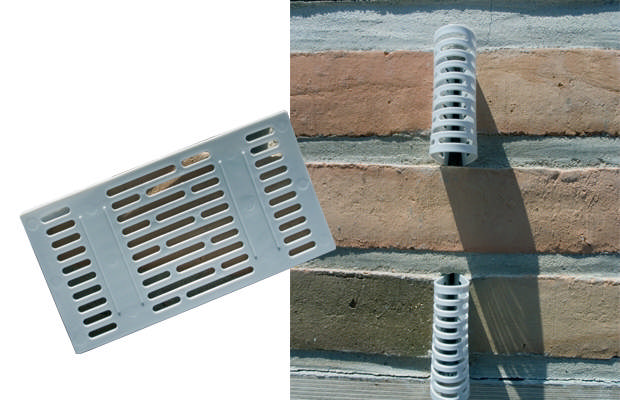 Dræn- og ventilationsventil. Grå. 122x65 mm
