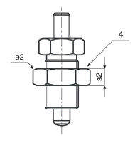 Positioneringsbolte type803 CIN u/stop m/kontramøtrik