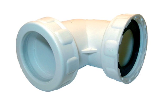 Vinkel 90° t/badekar Ø32mmx1