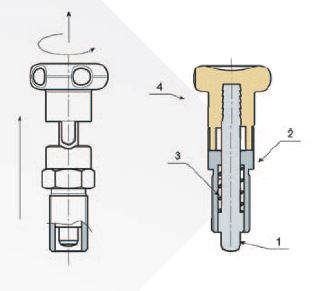Positioneringsbolte type810 CIN m/stop u/kontramøtrik