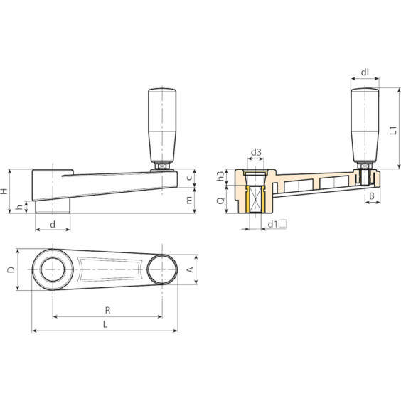 Drejelig ballegreb type M145