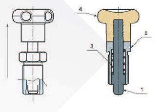 Positioneringsbolt type W801 u/stop m/kontramøtrik