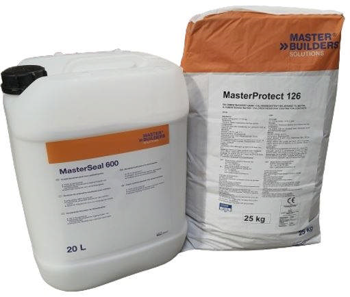 SIKA Master protect 126.JPG 1 sæt=4 sæk á 25 kg pulver + 1 dunk á 20 kg