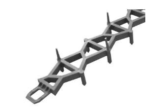 Afstandsliste 15-45 mm dæklag. L= 2,00 meter. PVC-fri