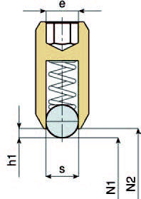 Fjedrende trykstifter m/indvendig sekskant og kugle type W835 CIN - rustfri
